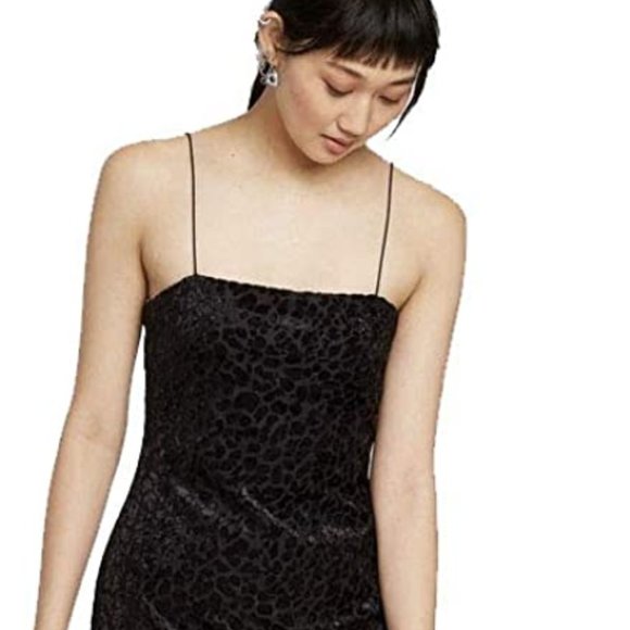 wild fable Dresses & Skirts - Wild Fable Women's Animal Print Sleeveless Scoop Neck Flocked Velvet Midi Dress